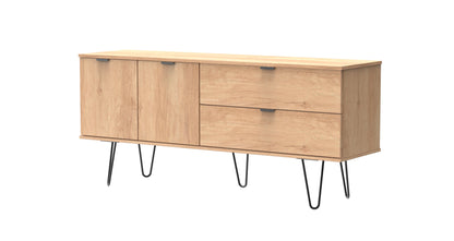 Hong Kong C Large Sideboard Dark Oak 2 Doors 2 Drawers 40cm