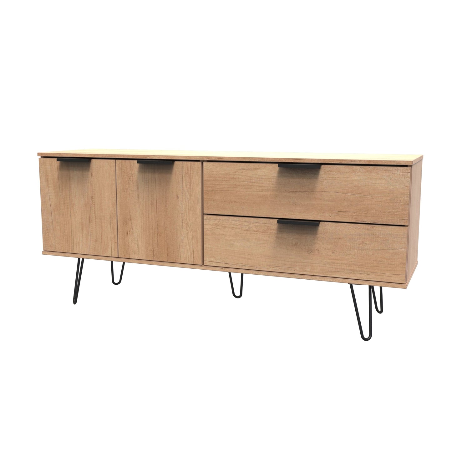 Hong Kong C Large Sideboard Dark Oak 2 Doors 2 Drawers 40cm
