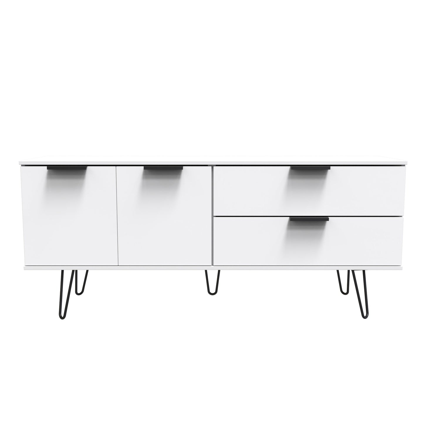 Hong Kong C Large Sideboard White 2 Doors 2 Drawers 147cm