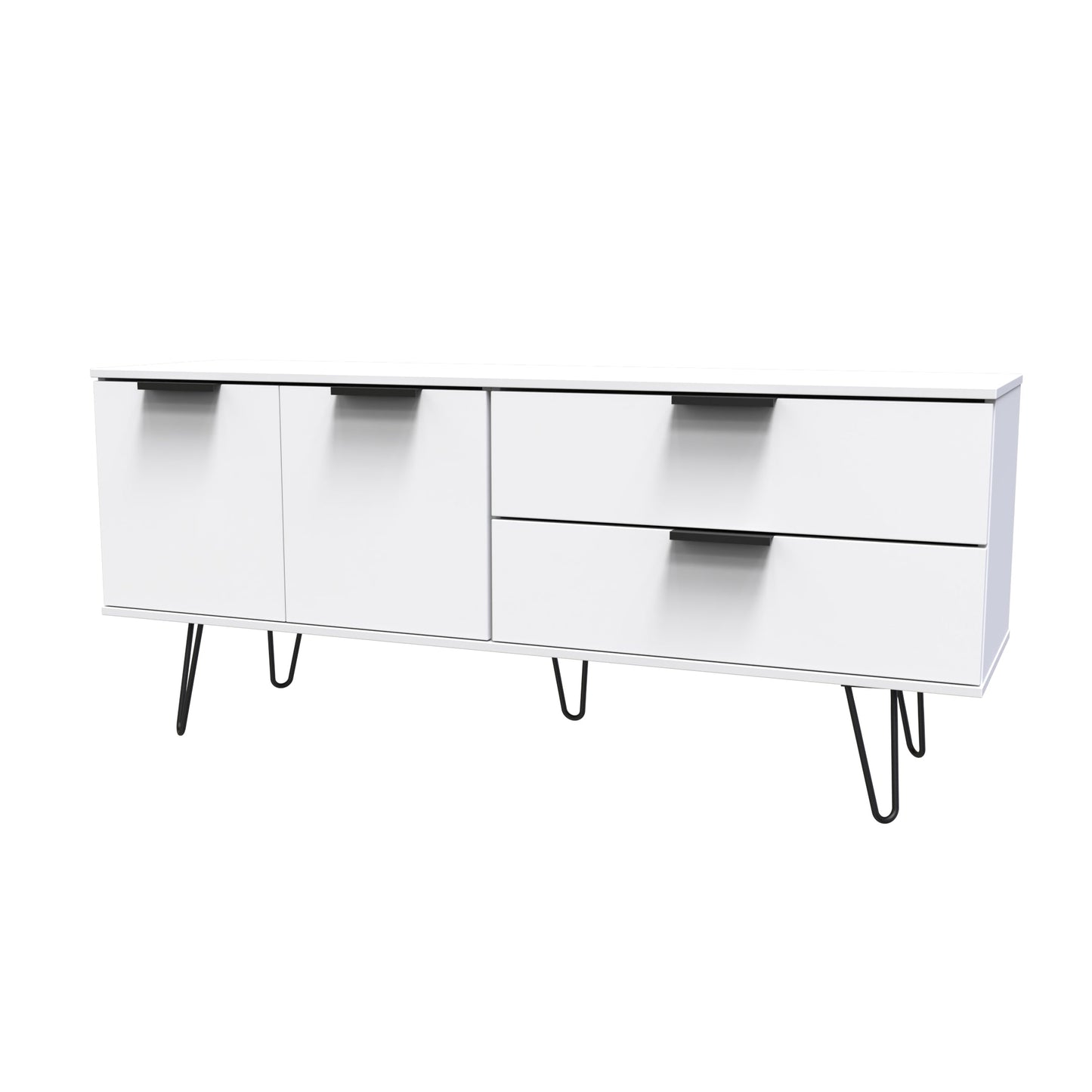 Hong Kong C Large Sideboard White 2 Doors 2 Drawers 147cm
