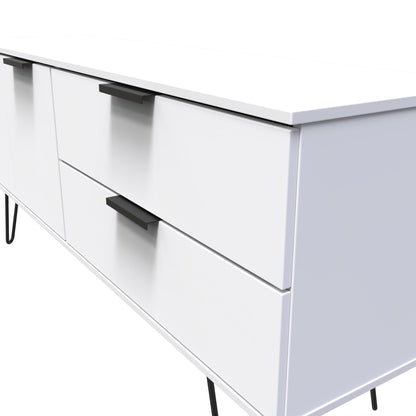 Hong Kong C Large Sideboard White 2 Doors 2 Drawers 147cm