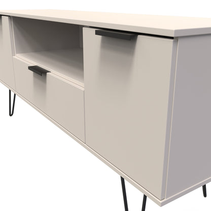 Hong Kong C TV Unit Off-White 1 Shelf 1 Drawer 2 Doors 144cm