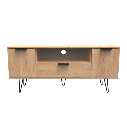 Hong Kong C TV Unit Dark Oak 1 Shelf 1 Drawer 2 Doors 39cm