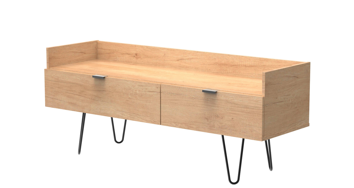 Hong Kong C TV Unit Dark Oak 2 Drawers 39cm