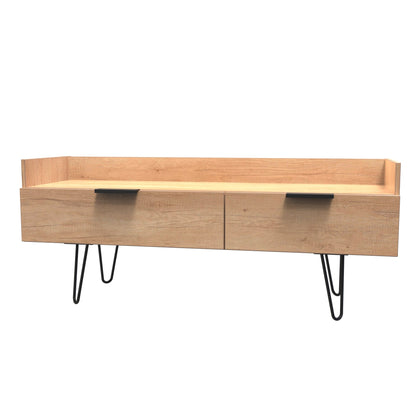 Hong Kong C TV Unit Dark Oak 2 Drawers 39cm