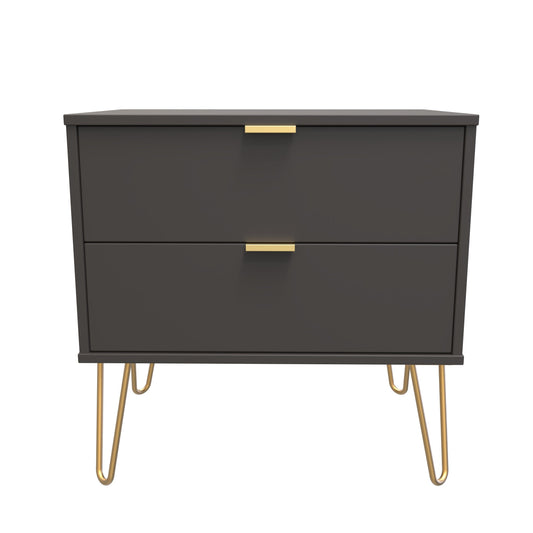 Hong Kong F Side Table Black 2 Drawers 60cm