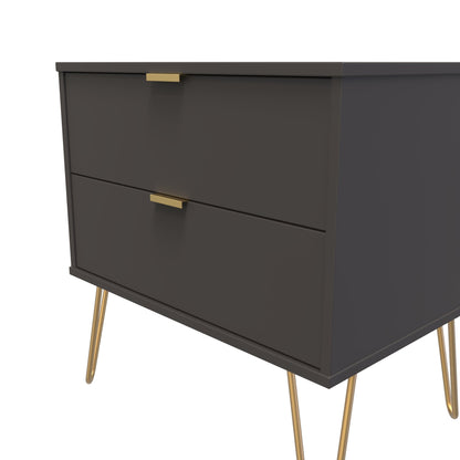 Hong Kong F Side Table Black 2 Drawers 60cm