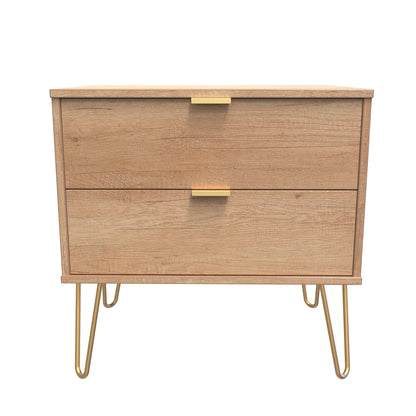 Hong Kong F Side Table Dark Oak 2 Drawers 60cm