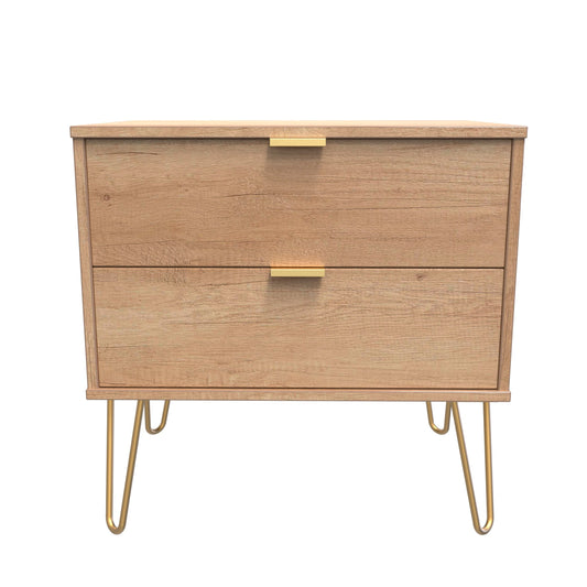 Hong Kong F Side Table Dark Oak 2 Drawers 60cm