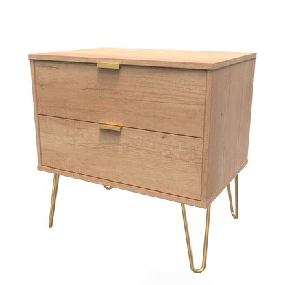 Hong Kong F Side Table Dark Oak 2 Drawers 60cm