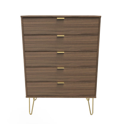 Hong Kong F Tall Chest of Drawers Oak 5 Drawers 109cm