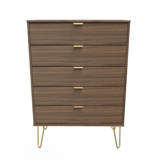 Hong Kong F Tall Chest of Drawers Oak 5 Drawers 109cm