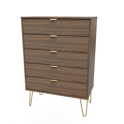 Hong Kong F Tall Chest of Drawers Oak 5 Drawers 109cm