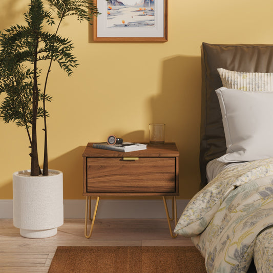 Hong Kong F Bedside Table Oak 1 Drawer 45cm