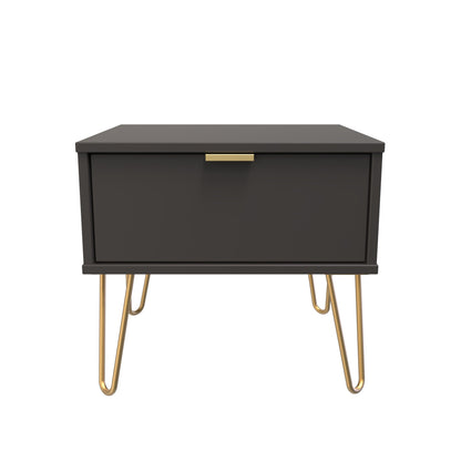 Hong Kong F Side Table Black 1 Drawer 58cm