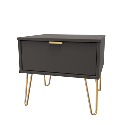 Hong Kong F Side Table Black 1 Drawer 58cm