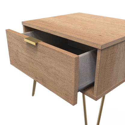 Hong Kong F Side Table Dark Oak 1 Drawer 40cm