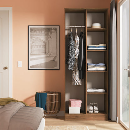 Hong Kong F Tall Wardrobe Oak 5 Shelves 197cm