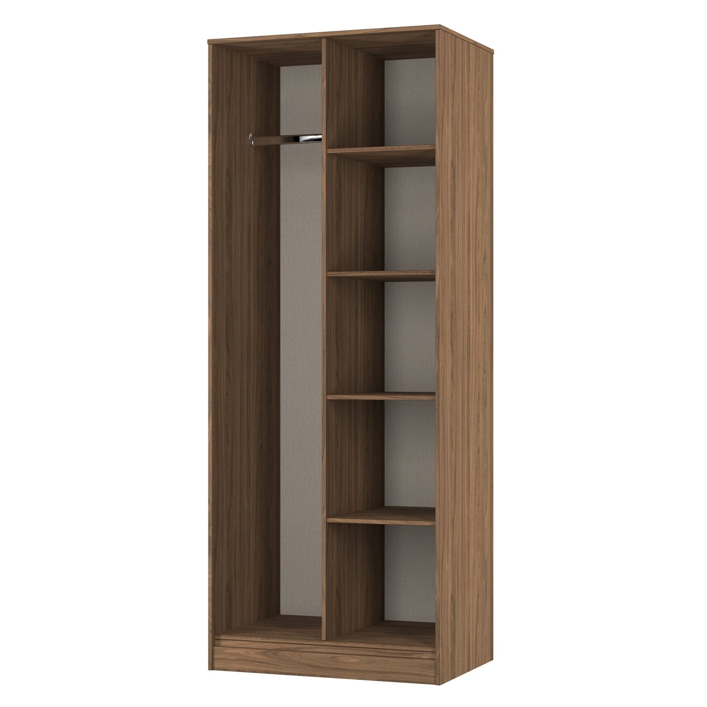 Hong Kong F Tall Wardrobe Oak 5 Shelves 197cm