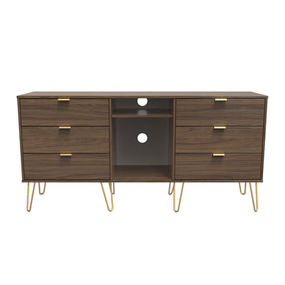 Hong Kong F Large Sideboard Oak 2 Shelves 6 Drawers 40cm