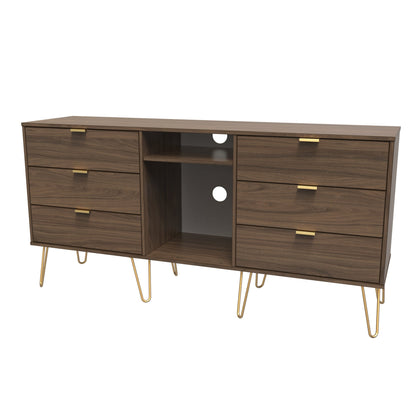 Hong Kong F Large Sideboard Oak 2 Shelves 6 Drawers 40cm
