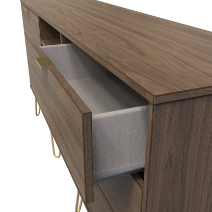 Hong Kong F Large Sideboard Oak 2 Shelves 6 Drawers 40cm