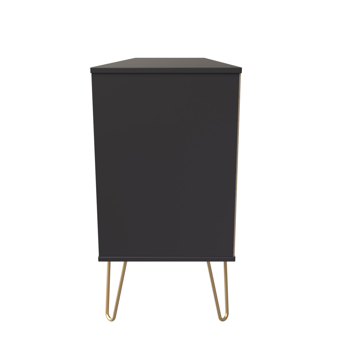 Hong Kong F Large Sideboard Black 2 Shelves 6 Drawers 152cm