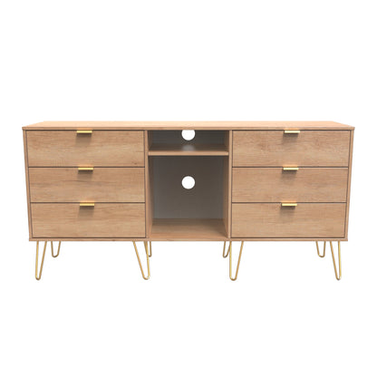 Hong Kong F Large Sideboard Dark Oak 2 Shelves 6 Drawers 40cm