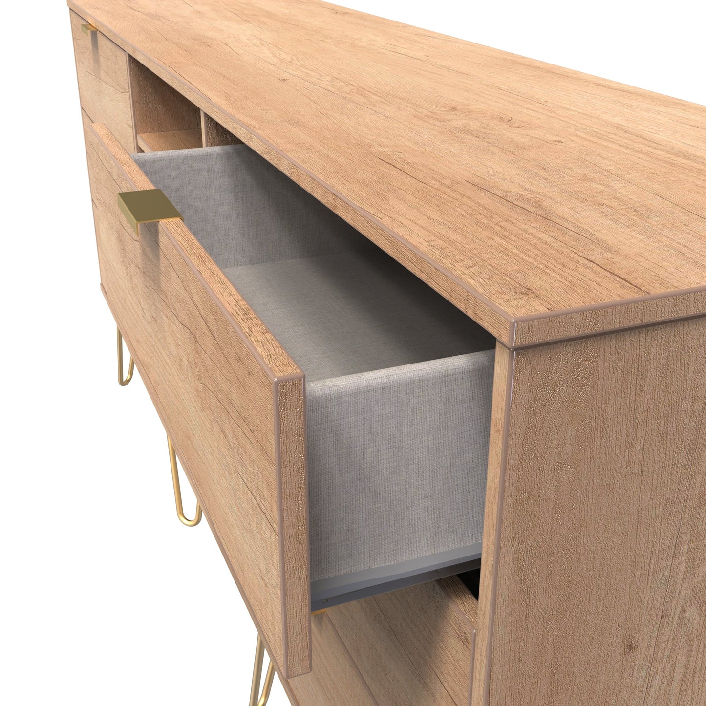 Hong Kong F Large Sideboard Dark Oak 2 Shelves 6 Drawers 40cm