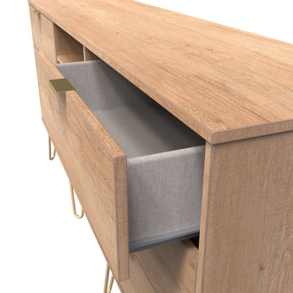 Hong Kong F Large Sideboard Dark Oak 2 Shelves 6 Drawers 40cm