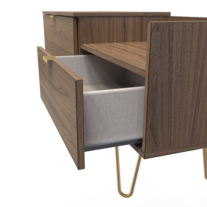 Hong Kong F TV Unit Oak 1 Shelf 2 Drawers 39cm