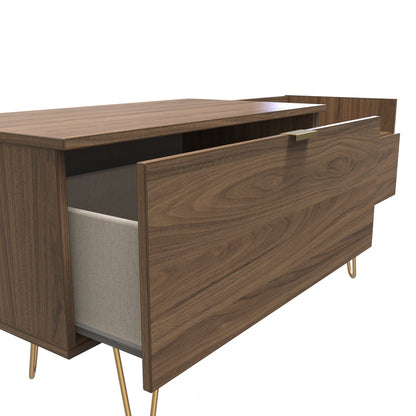 Hong Kong F TV Unit Oak 1 Shelf 2 Drawers 39cm