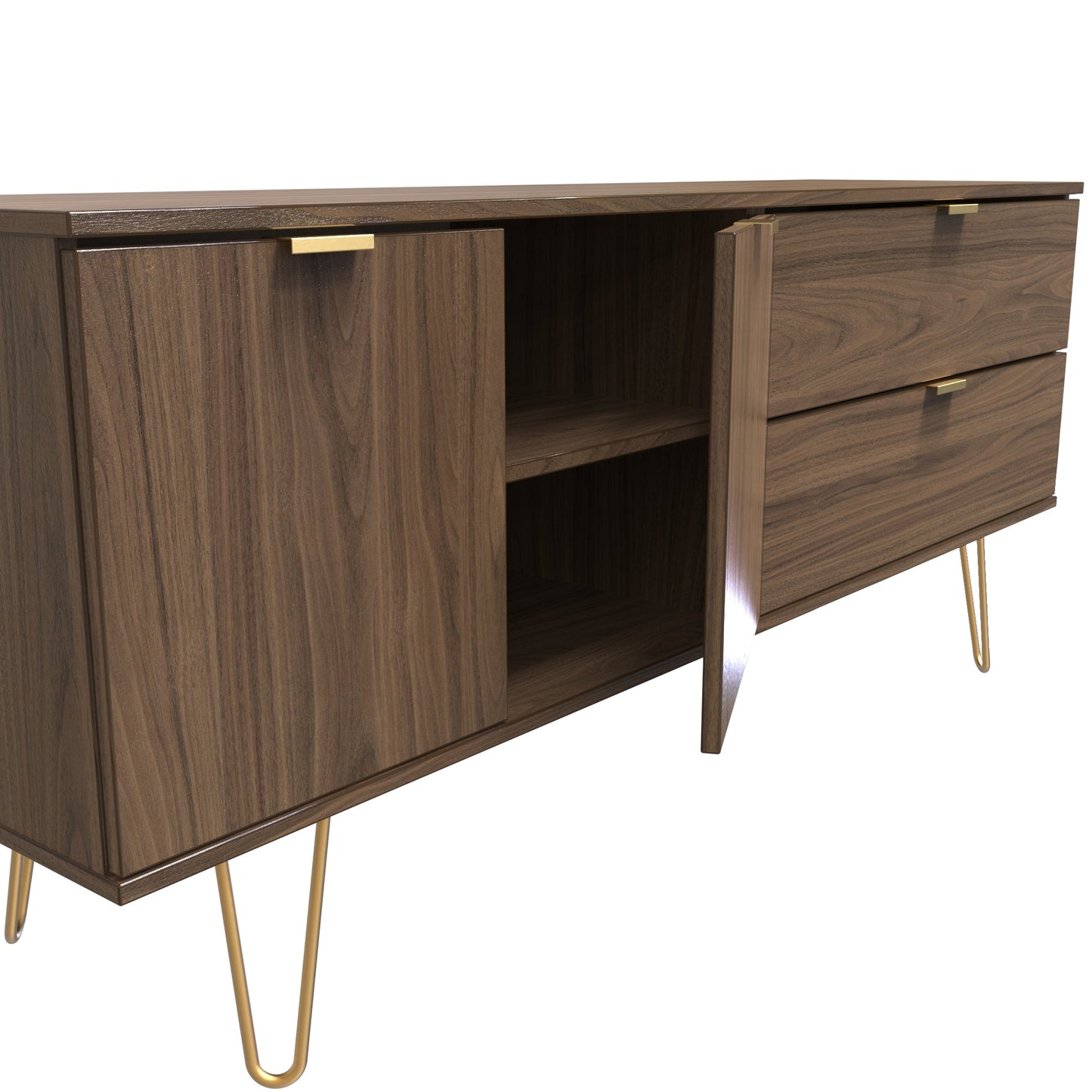 Hong Kong F Large Sideboard Oak 2 Doors 2 Drawers 40cm