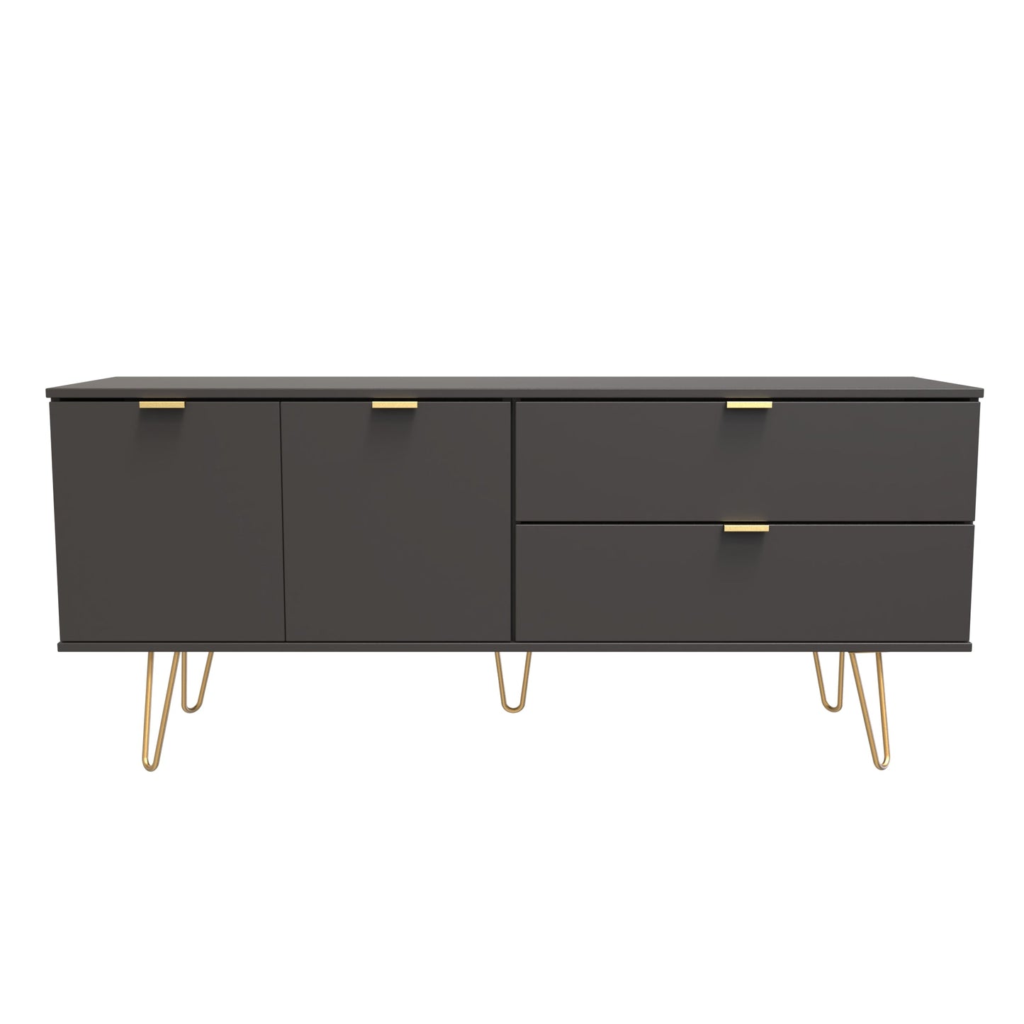 Hong Kong F Large Sideboard Black 2 Doors 2 Drawers 147cm