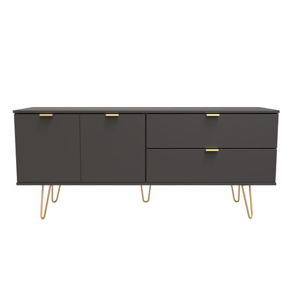 Hong Kong F Large Sideboard Black 2 Doors 2 Drawers 147cm