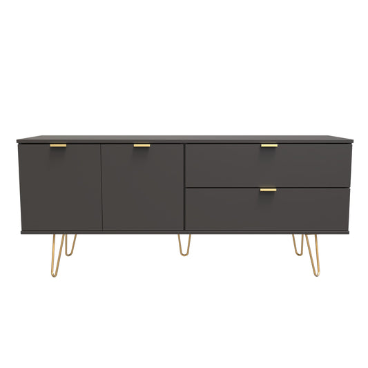 Hong Kong F Large Sideboard Black 2 Doors 2 Drawers 147cm