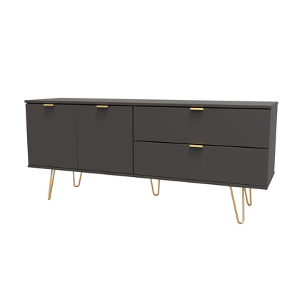 Hong Kong F Large Sideboard Black 2 Doors 2 Drawers 147cm