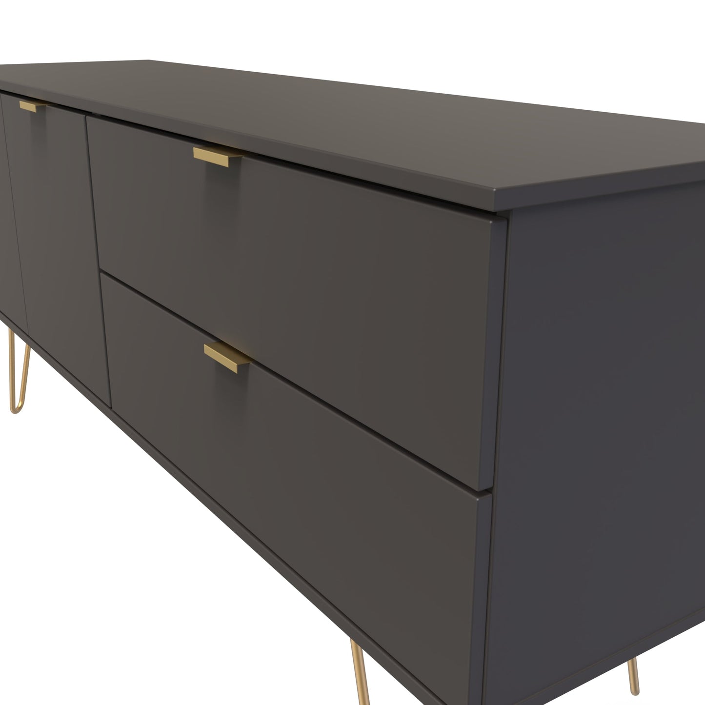 Hong Kong F Large Sideboard Black 2 Doors 2 Drawers 147cm