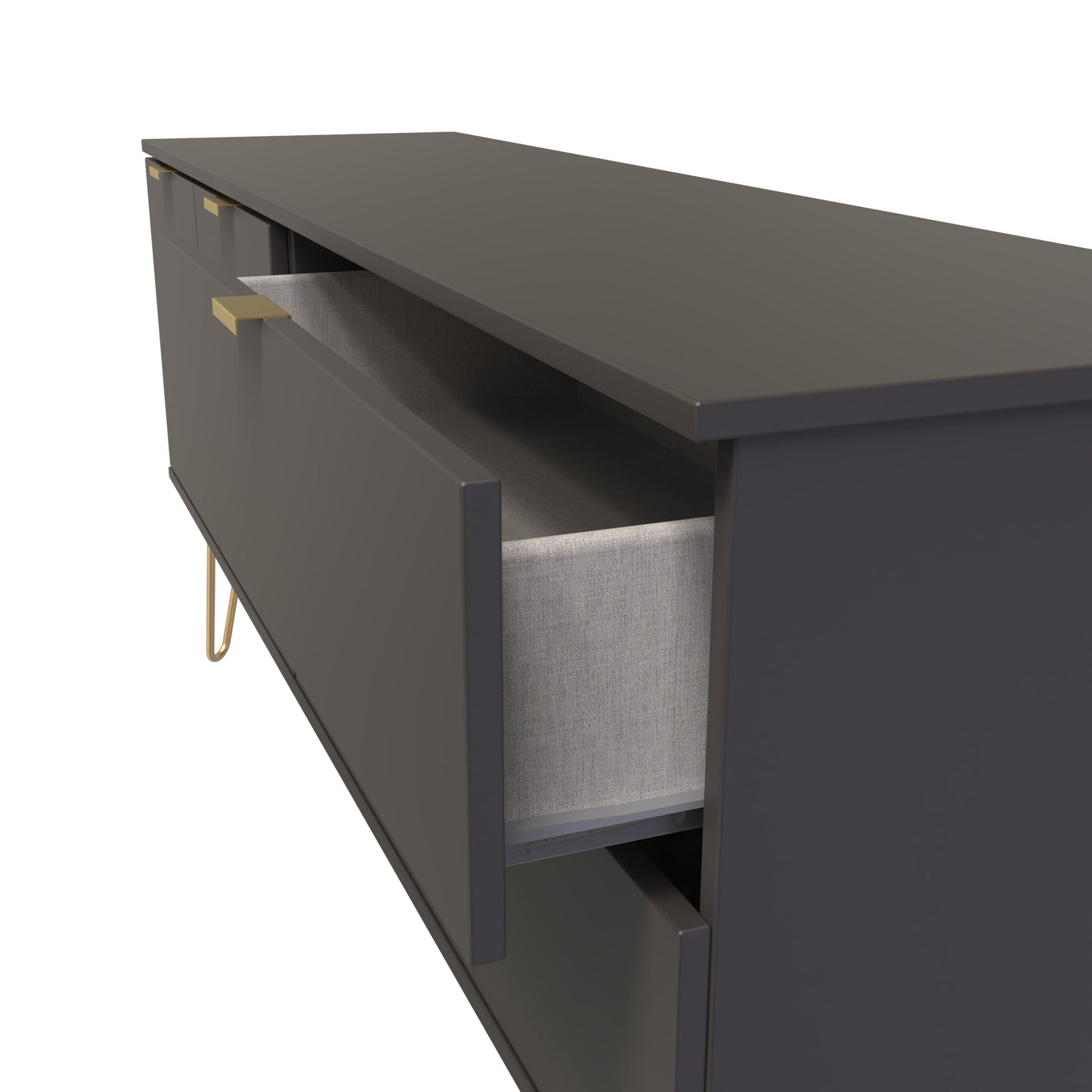 Hong Kong F Large Sideboard Black 2 Doors 2 Drawers 147cm