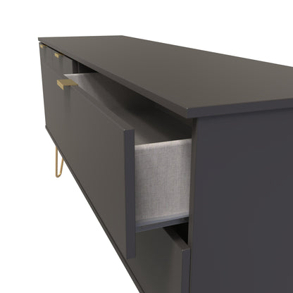 Hong Kong F Large Sideboard Black 2 Doors 2 Drawers 147cm