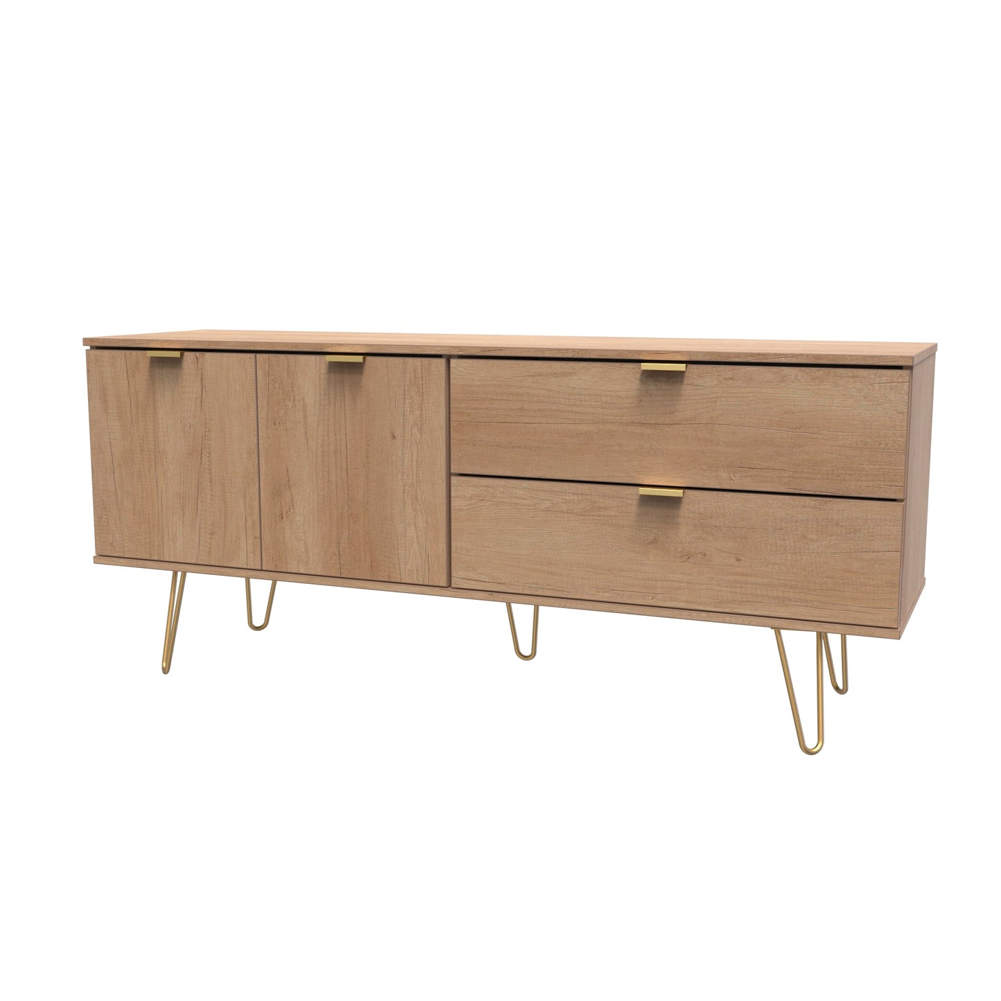 Hong Kong F Large Sideboard Dark Oak 2 Doors 2 Drawers 40cm