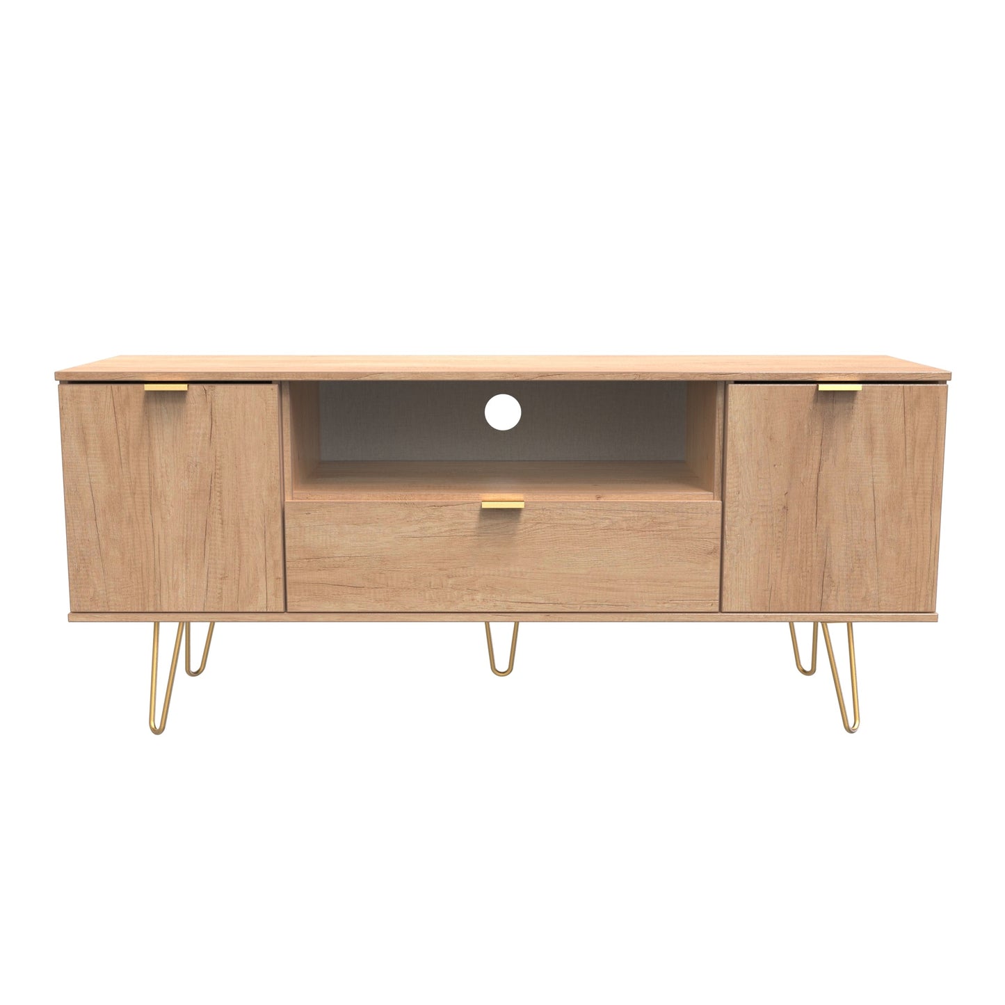Hong Kong F TV Unit Dark Oak 1 Shelf 1 Drawer 2 Doors 39cm