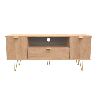 Hong Kong F TV Unit Dark Oak 1 Shelf 1 Drawer 2 Doors 39cm