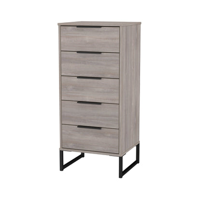 Hong Kong G Tall Tallboy Light Grey 5 Drawers 109cm