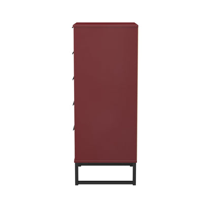 Hong Kong G Tall Tallboy Red 5 Drawers 109cm