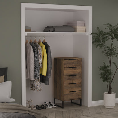 Hong Kong G Tall Tallboy Oak 5 Drawers 109cm