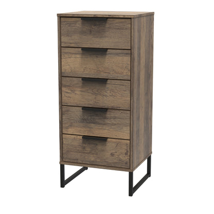 Hong Kong G Tall Tallboy Oak 5 Drawers 109cm