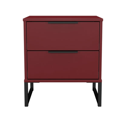Hong Kong G Bedside Table Red 2 Drawers 60cm