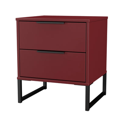 Hong Kong G Bedside Table Red 2 Drawers 60cm
