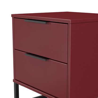 Hong Kong G Bedside Table Red 2 Drawers 60cm